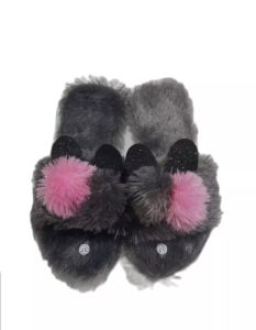 F-Olshop sandal wanita / sandal bulu wanita / Sandal Bulu Korea Pom-pom Rabit Terbaru 36/40