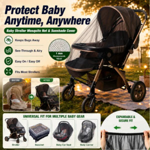Baby Stroller Mosquito Net Full Coverage Sunshade Breathable Mesh Newborn Stroller Canopy Cover Universal Fit Baby Stroller Accessories