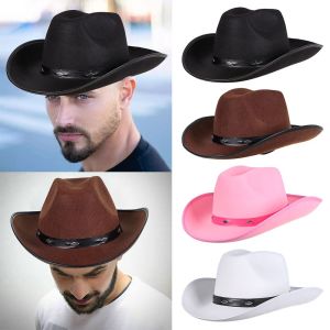 QINJUE Creative Polyester All-match Adult Western Studded Cowboy Hat Cowgirl Wild West Cap