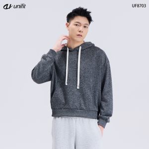 UNIFIT Plain Boxy Crop Hoodie Jacket For Men And Women Top Basic Sweater Hoodie Jacket Sweatshirts Menswear UF8703