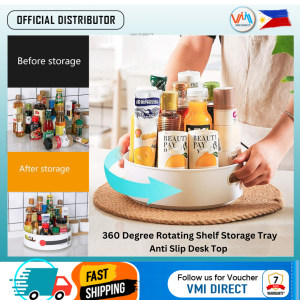 Multi function 360 Degree Rotating Storage Tray container Anti-slip Round for home Modern Aesthetic Kitchen Organizer Cosmetics Storage Container Non-slip Suitable for bottles jars cans seasoning drinks coffee condiments spices fruits VMI Direct
