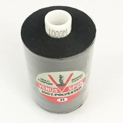 1000m Black White Nylon Spun Polyester Sewing Thread