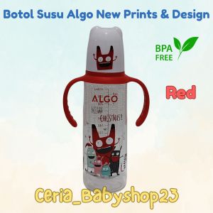 ALGO Botol Susu Bayi 250ml New Print New Design BPA FREE Milk New Baby Feeding Bottle Untuk Usia Bayi 6 Bulan Ke Atas Botol Minum dan Accessories nya