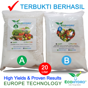 ORIGINAL! 20 Liters / 2Kg Baja AB Sayur Daun dan Buah* Fertigasi Hydroponic Fertilizer AB Nutrients a&b Solution DIY Dry Crystal EcoHydro Baja NPK Hidroponik 肥料 营养液