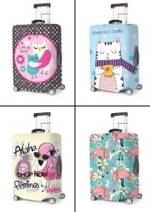 Sarung Koper 24 Inch 20 28 18 Elastis Luggage Cover Pelindung Motif Random