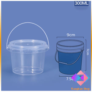 KANGBAN ถังน้ำแข็งพลาสติก 300ml 500ml 1000ml กระปุกเก็บอาหารมีฝาโปร่งใส Clear Plastic Bucket