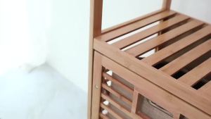 Storage Cabinet Bedroom Cabinet Wall Corner Clothing Classification Storage Rack Simple Modern Living Room Locker Bamboo Chest of Drawers
