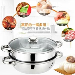 COD - BISA BAYAR DITEMPAT [ DANDANG STEAMER 28CM ] - Dandang Steamer Panci Kukus Stainless / Panci Steamer 2 Susun / Dandang Panci Steamer / Dandang Kukusan Masak Jepang / Panci Memasak / Peralatan Masak
