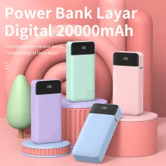 Promo Powerbank 20000mah LED Display 5V2.1A Dual input dual output - Hitam  - Jakarta Utara - Basike Official Store