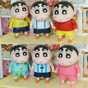 ANGCHI Soccer Stars Crayon Shin-chan Figure Toy Cartoon Doll Shin Chan Anime Figuras Doll Cute 22cm Shinnosuke Nohara Model Toy Fans Collection