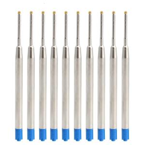 10pcs Universal Standard Style Blue Ink 1MM Medium Nib Ball Point Pen Refills