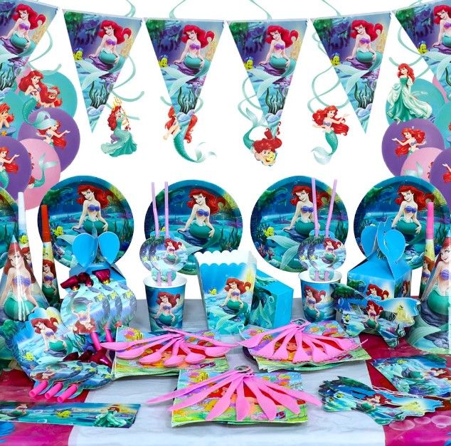 Little mermaid Birthday Party Decorations Sonic Party Supplies For