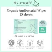 🩷 Cloversoft Antibacterial Wet wipes Bamboo Organic Anti bacterial Travel wet tissue wipes 15 / 40sheets