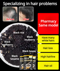 Black Sesame Walnut Mulberry Powder Nutritious Instant Drink Natural Hair Health Supplement With Black Food Herbal For Hair Growth Gluten Free Superfood Powder Meal Replacement Herbal Drink Health Supplement