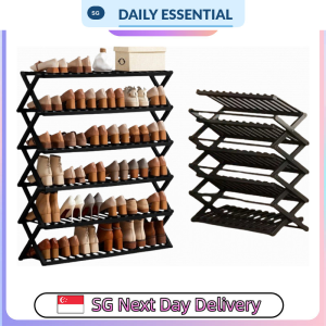 【DAILY ESSENTIAL】 Folding Shoe Rack | Black Light Pine or Dark Pine | Multiple Sizes