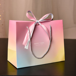 ASRV Macaron gift bag tote bag cosmetic packaging bag gift tote bag storage bag with ribbon