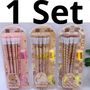 14Pcs/ Cartoon Capybara Triangle Wood Pencil with Pencil sharpener Pen Holder Writing Drawing Tool School Office Supply Student Stationery kids gift