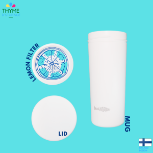 [Antibacterial] Tumbler Mug with Cover Lemon Filter Antibacterial Bottle Minimalist Bottle Leakproof 450mil Finland Design Air Botol Antibakteria