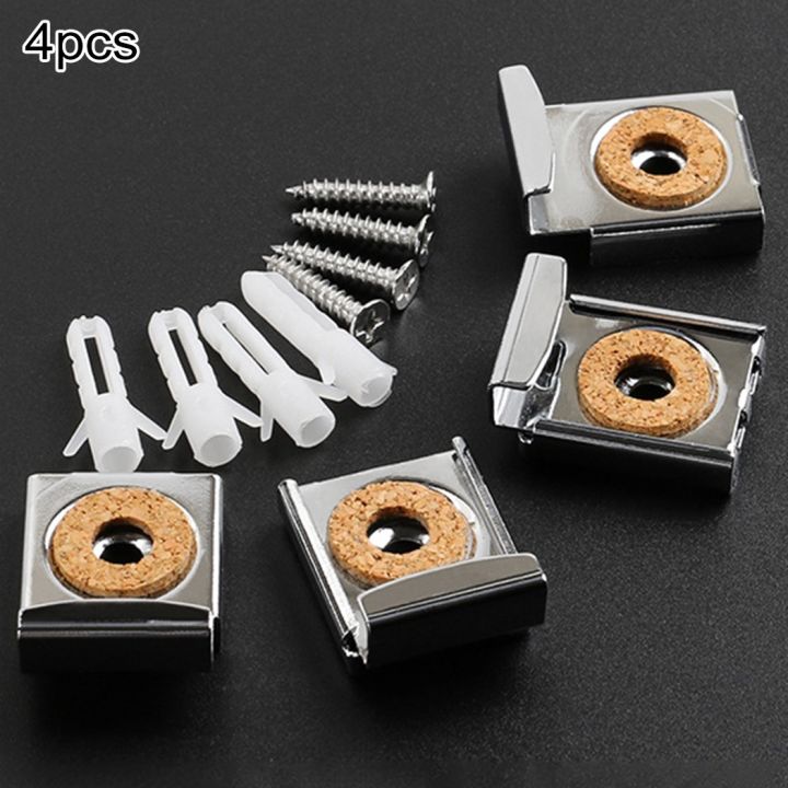 4pcs/set Frameless Unframed Bathroom Mirror Glass Wall Hanging Fixing Kit Clips Lazada PH