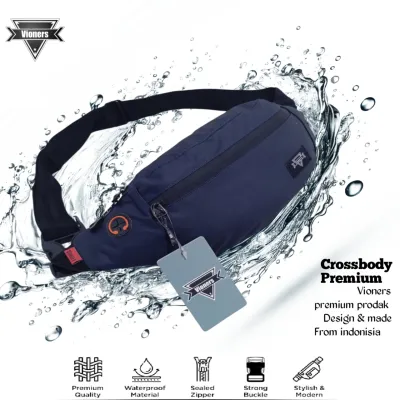 Vioners Tas Pinggang Sporty Waterproof Navy Blue/Pink/Persik/Abu-abu Tua Unisex - Desain Modern