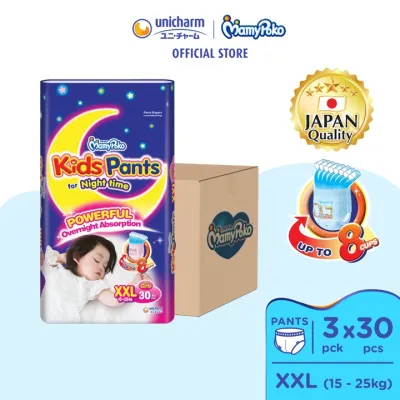 Mamypoko Kids Pants Premium Baby Diapers [GIRL] XXL30 (3 Packs) (15 - 25kg)