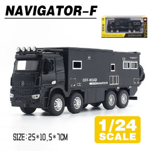 LEO 1:24 Benz Navigator-F Motor Home Diecast โมเดล รถอัลลอยด์รถยนต์ของเล่นคอลเลกชันของขวัญสําหรับเด็กชายสาว ของเล่นเด็ก