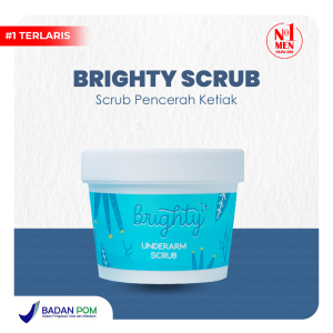 Brighty Underarm Scrub Microscrub Pencerah Ketiak Selangkangan Lipatan Hitam Permanen Eksfoliasi Kulit Mengurangi Kerutan Dan Garis Halus Scrub Tubuh Bpom