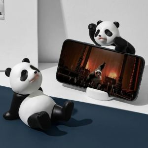 EL TRONICS Bracket Stands Panda Mobile Phone Holder Plastic Panda Figurines Phone Stand Holder Phone Support Cute Mobile Phone Bracket Phone Accessories