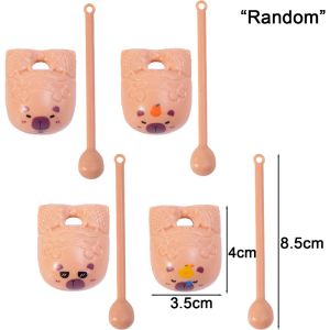 4PCS Capybara Wooden Fish Keychain Pendant Childrens Emotional Healing Toy Car Keyring Desktop Sounding Percussion Instrument Ornaments