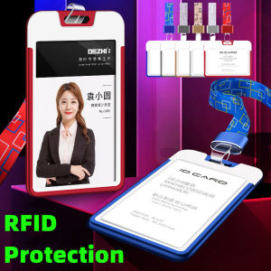 Office Badge Holder ID Card Badge Holder with Lanyard Pull Buckle with Aluminum Material Neck Strap Holders Bank Credit Card Badge Holder Name Tag Case For Student Staff Reporter Coach Referee Doctors