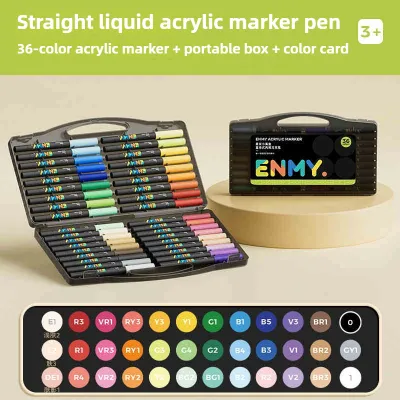 LORDWEY & ENMY 24/80 Colors Direct Liquid Acrylic Markers Soft Tip Non-Transparent Blendable Art Markers School Supplies Stationery
