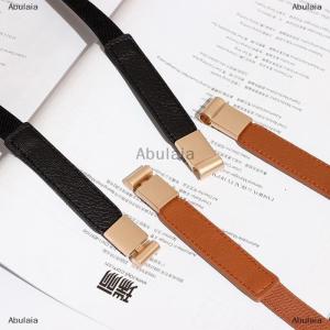 [COD] Abulaia Leather Waistband for Women Dress Shirt Girdle Decoration Accessories Waist Seal Elastic Buckle Fashion All-match Thin Belt