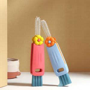 Multifunctional 3 in 1 Water Bottle Lid Cleaning Brushes Portable Nursing Bottle Cup Lid Brush 水壶清洁刷