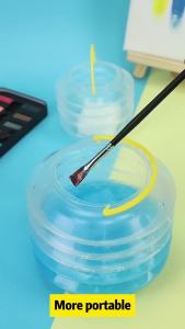 3PCS Collapsible Paint Brush Washer Watercolor Water Dispenser Watercolor Water Container Portable Paint Brush Holder Plastic Reusable Samll Collapsible Washing Bucket for Watercolor Painting(M)