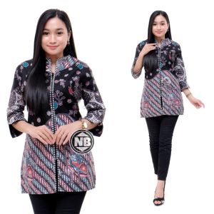 Terlaris COD Baju Batik Wanita Atasan Blus Batik Pekalongan Murah Baju Kerja Wanita ModernKemeja Wanita Lengan Tiga Perempat 7/8 Bahan Katun Adem New Modern Seragam Pesta Resepsi Kantor Kerja Dinas Keren