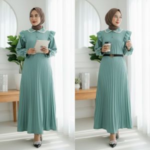 CARLINA Gamis Wanita Arafah Plisket Shakilla Dress Busui Maxy