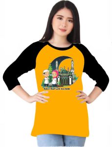 Kaos Atasan Wanita sablon Idul fitri 2025 / Kaos raglan Wanita Lengan 3\4/ Kaos Cewek/ Kaos Oblong/ Baju Kaos Tshirt/ Tshirt wanita/ Tshirt cewek/ Baju Wanita