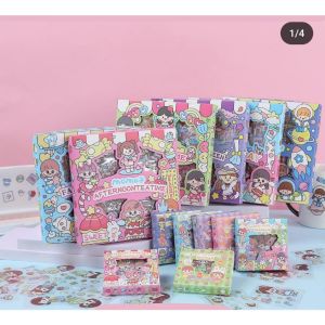 Sticker MOMO Isi 100 Lembar Stiker Waterproof Botol Minum Tumblr Kartun Viral Lucu Korea DIY/Stiker Aesthetic DIY Buku Diary / Stiker