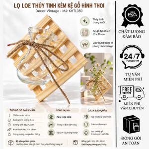 Khung Gỗ Hình Thoi Treo Tường Kèm Lọ Thủy Tinh Tall Petite Jar Decor Trang Trí Nhà Cửa