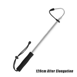 60/120cm Telescopic Retractable Fish Gaff Stainless Ice Sea Fishing Spear Hook Tackle Tackle New Hook and Anchor Fishing Control Boat Casting