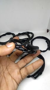 Gelang Akar Bahar Hitam Serat dan Padat Size Kantor Model Ekor Lilit