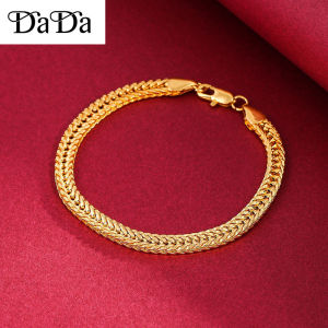 pure Ang 18K Saudi Gold Pawnable Bracelet 6MM Mens Side Bracelet 92.9% real gold weight 15.5g Free jewelry box