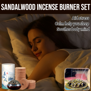 Select Genuine Handmade Sandalwood Incense Burner Set 120pcs Burner Indoor Aromatherapy Long Lasting Sleep Aid Stress Bedroom Living Room
