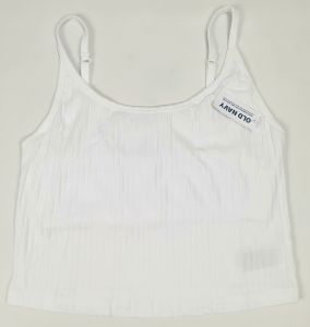 Tanktop Cami Wanita Branded ONT030 Strappy Rib Knit Cropped Tank Top