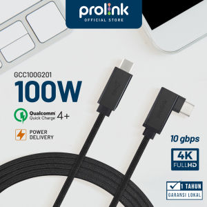 Prolink 100W 5A PD Fast Charging USB Kabel Data Type C l 10 Gbps 4K Video Streaming l E-Mark Chip l 2M l Kabel Data Type-C Fast-Charging 5a
