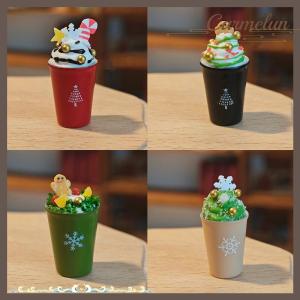[Carmelun] 1 12 Dollhouse Christmas Latte Coffee Drink Cup Model Christmas Dollhouse Miniature Coffee Shop Decor Ornament Micro Photo Props