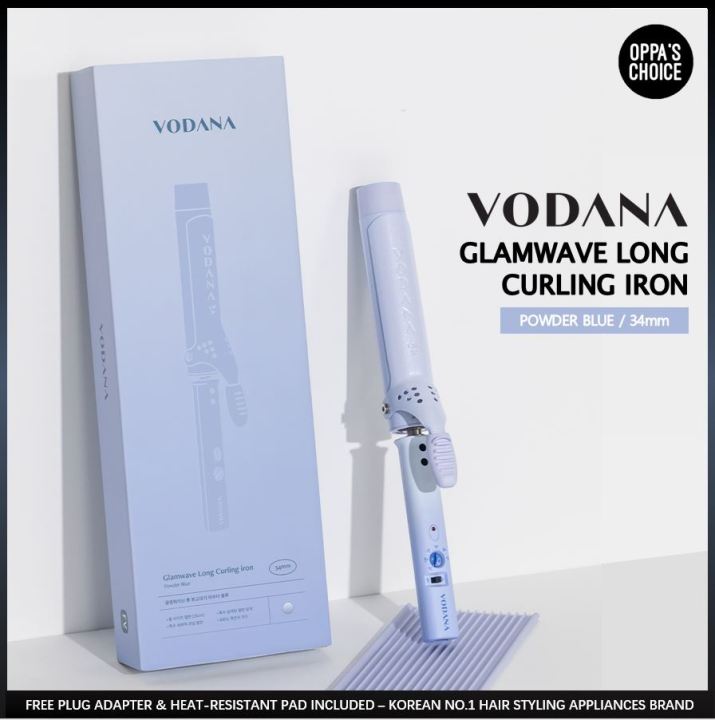 VODANA GLAM WAVE LONG CURLING IRON 34mm POWDER BLUE Lazada Singapore