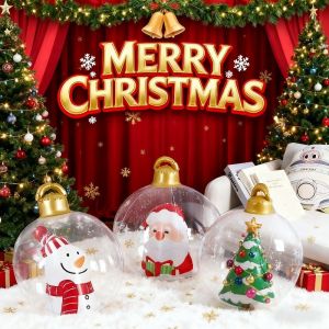 Oldlaiben  บอลลูนคริสต์มาส⛄PVC ลูกบอลตกแต่งเป่าลมคริสต์มาส กลางแจ้งพิมพ์ Airballoon ตกแต่งคริสต์มาส