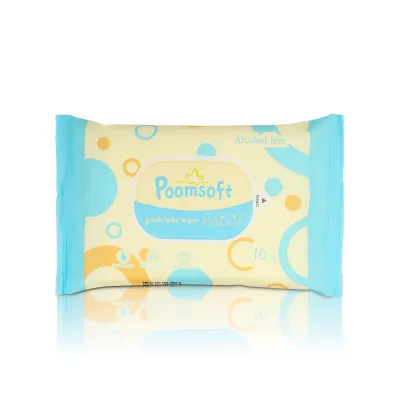 Poomsoft 10 Sheet/pack Sea Scented And Unscented Alcohol-Free Gentle Baby Wipes Wet Tissue Casual wear Travel portable