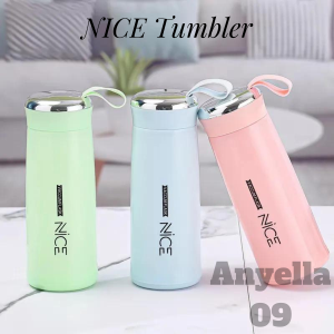 Nice Cup Glass Bottle Tumbler Creative Leakproof Water Cup 400ml Double Layer Stainless